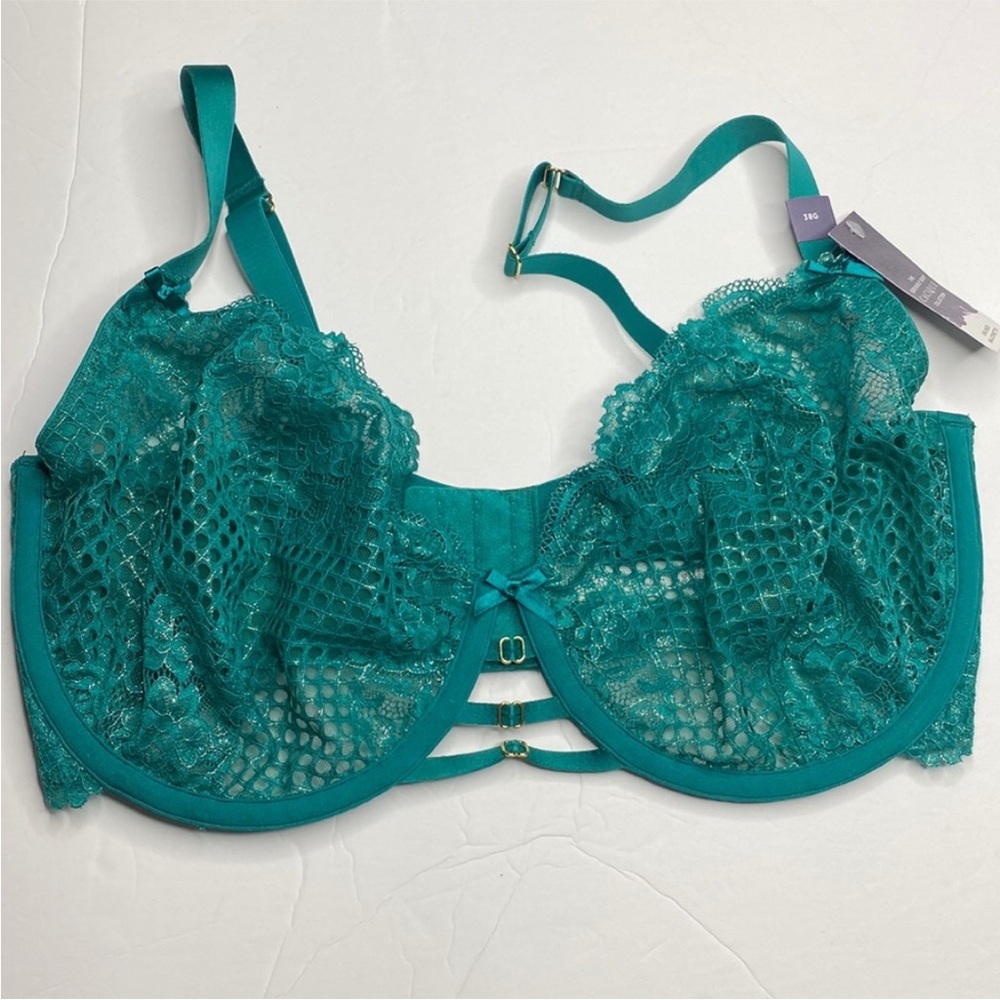 NWT- 38G teal green unlined balconette bra Lane Bryant CACIQUE Seriously Sexy